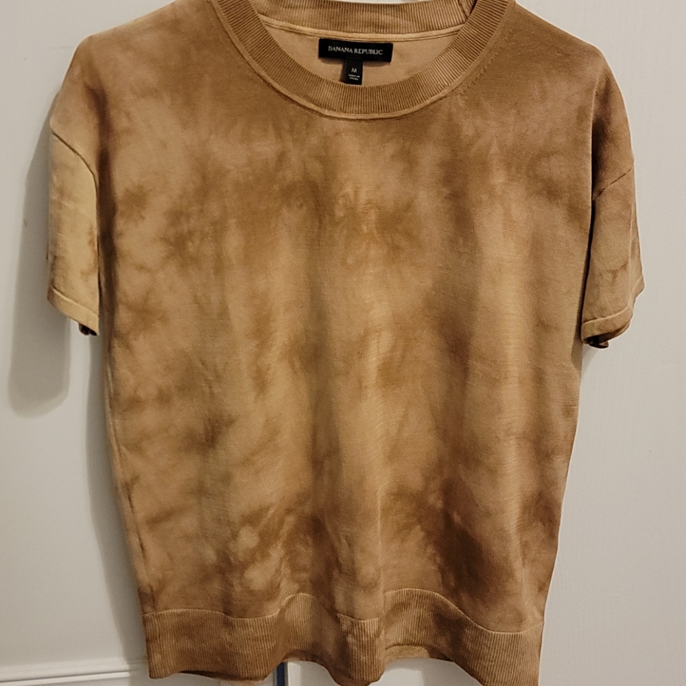 Brown tye dye linen/light sweater tee